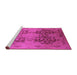 Sideview of Machine Washable Oriental Pink Industrial Rug, wshurb3179pnk