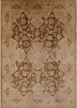 Mid-Century Modern Dark Bisque Brown Oriental Rug, urb3179