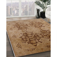 Mid-Century Modern Dark Bisque Brown Oriental Rug, urb3179