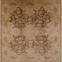 Square Mid-Century Modern Dark Bisque Brown Oriental Rug, urb3179