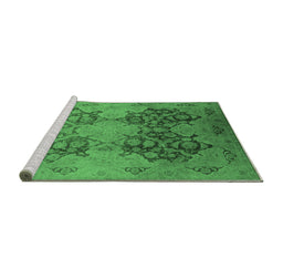 Sideview of Machine Washable Oriental Emerald Green Industrial Area Rugs, wshurb3179emgrn