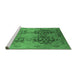 Sideview of Machine Washable Oriental Emerald Green Industrial Area Rugs, wshurb3179emgrn