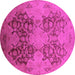 Round Oriental Pink Industrial Rug, urb3179pnk