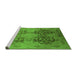 Sideview of Machine Washable Oriental Green Industrial Area Rugs, wshurb3179grn