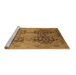 Sideview of Machine Washable Oriental Brown Industrial Rug, wshurb3179brn
