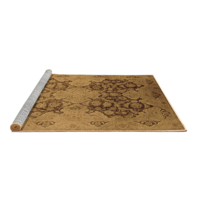 Sideview of Machine Washable Oriental Brown Industrial Rug, wshurb3179brn