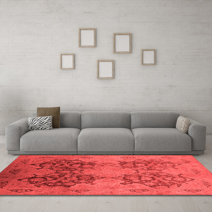 Industrial Red Washable Rugs