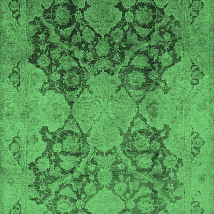 Machine Washable Oriental Emerald Green Industrial Area Rugs, wshurb3179emgrn