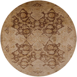 Round Machine Washable Industrial Modern Dark Bisque Brown Rug, wshurb3179