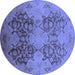 Round Oriental Blue Industrial Rug, urb3179blu