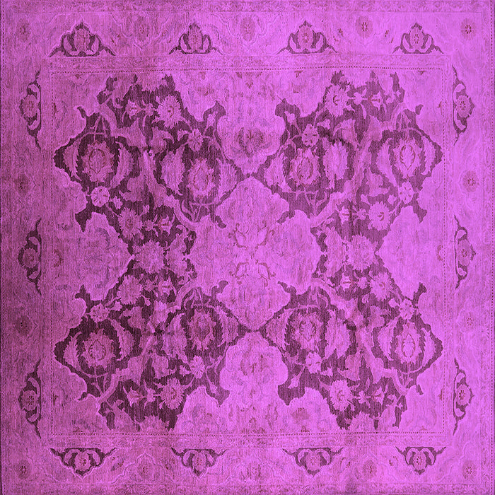 Square Machine Washable Oriental Purple Industrial Area Rugs, wshurb3179pur