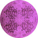 Round Oriental Purple Industrial Rug, urb3179pur