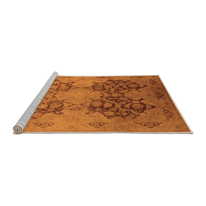Sideview of Machine Washable Oriental Orange Industrial Area Rugs, wshurb3179org