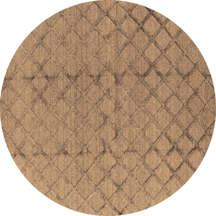 Round Machine Washable Oriental Brown Industrial Rug, wshurb3180brn