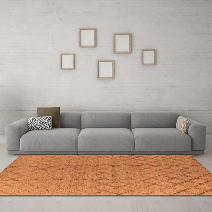Machine Washable Oriental Orange Industrial Area Rugs in a Living Room, wshurb3180org