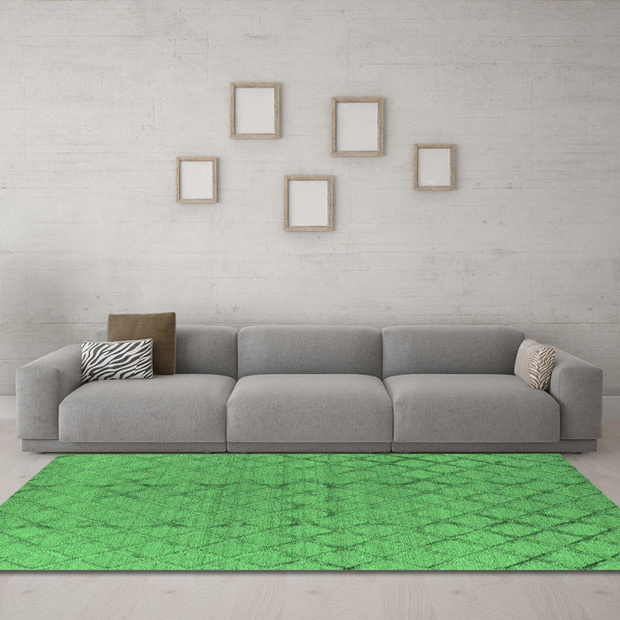 Machine Washable Oriental Emerald Green Industrial Area Rugs in a Living Room,, wshurb3180emgrn