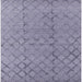 Square Machine Washable Industrial Modern Slate Blue Grey Blue Rug, wshurb3180