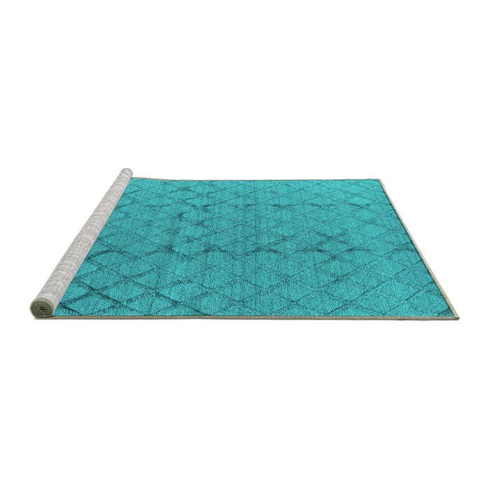 Sideview of Machine Washable Oriental Turquoise Industrial Area Rugs, wshurb3180turq