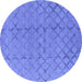 Round Oriental Blue Industrial Rug, urb3180blu