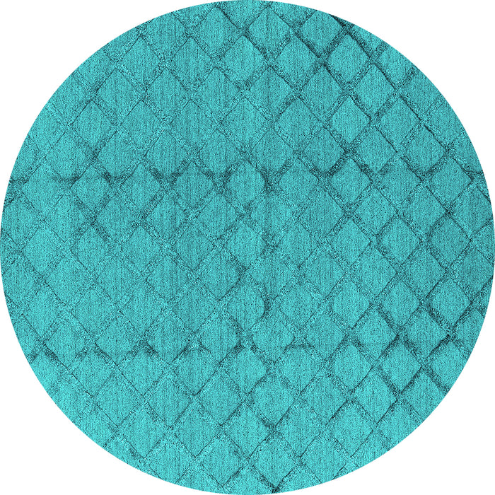 Round Oriental Turquoise Industrial Rug, urb3180turq