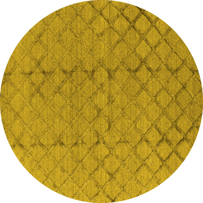 Round Oriental Yellow Industrial Rug, urb3180yw