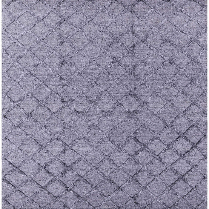 Square Mid-Century Modern Slate Blue Grey Oriental Rug, urb3180