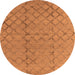 Round Oriental Orange Industrial Rug, urb3180org