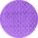 Round Oriental Purple Industrial Rug, urb3180pur