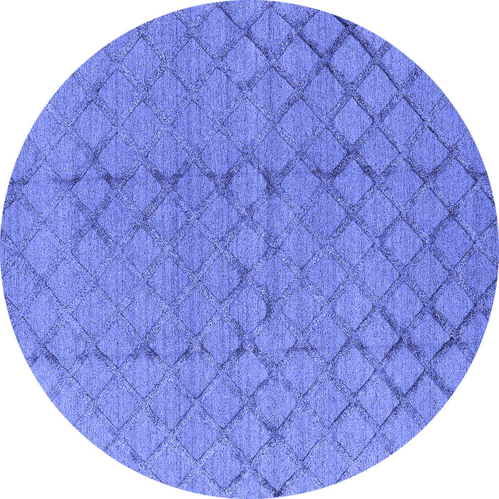 Round Machine Washable Oriental Blue Industrial Rug, wshurb3180blu