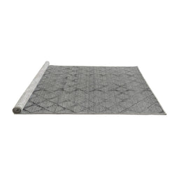 Sideview of Machine Washable Oriental Gray Industrial Rug, wshurb3180gry