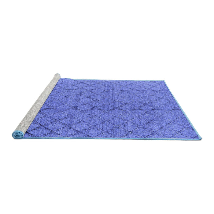 Sideview of Machine Washable Oriental Blue Industrial Rug, wshurb3180blu