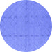 Round Oriental Blue Industrial Rug, urb3181blu