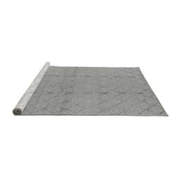 Sideview of Machine Washable Oriental Gray Industrial Rug, wshurb3181gry