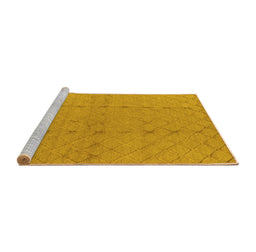 Sideview of Machine Washable Oriental Yellow Industrial Rug, wshurb3181yw