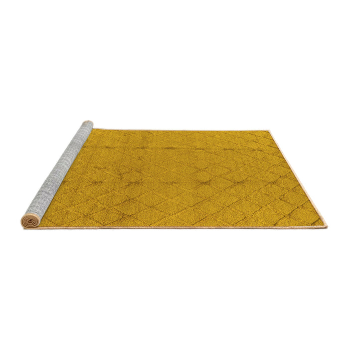 Sideview of Machine Washable Oriental Yellow Industrial Rug, wshurb3181yw