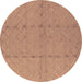 Round Oriental Brown Industrial Rug, urb3181brn