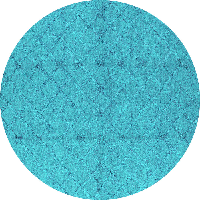 Round Oriental Turquoise Industrial Rug, urb3181turq