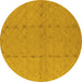 Round Oriental Yellow Industrial Rug, urb3181yw