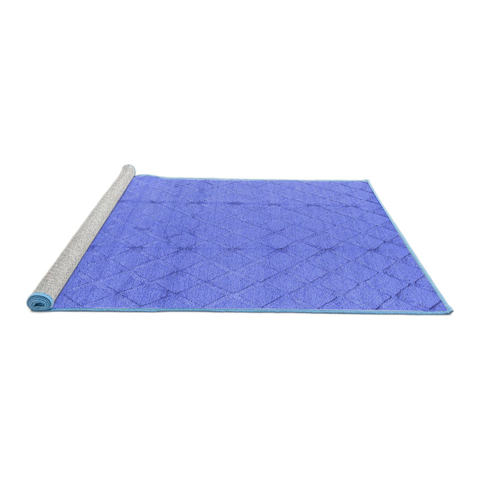 Sideview of Machine Washable Oriental Blue Industrial Rug, wshurb3181blu
