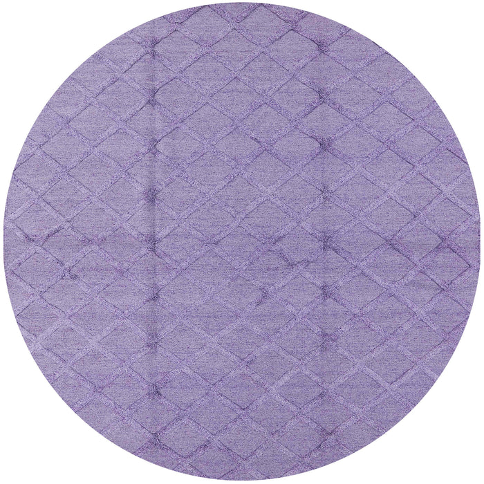 Round Mid-Century Modern Purple Oriental Rug, urb3181