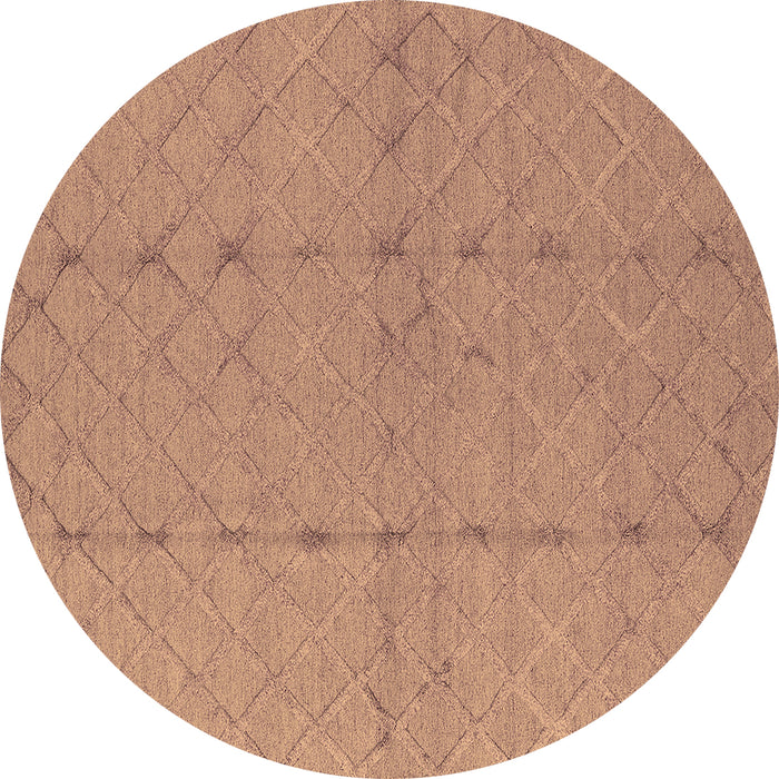 Round Machine Washable Oriental Brown Industrial Rug, wshurb3181brn