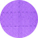 Round Machine Washable Oriental Purple Industrial Area Rugs, wshurb3181pur