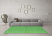 Machine Washable Oriental Green Industrial Area Rugs in a Living Room,, wshurb3181grn