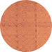 Round Oriental Orange Industrial Rug, urb3181org