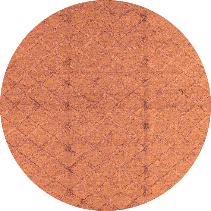 Round Machine Washable Oriental Orange Industrial Area Rugs, wshurb3181org