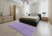 Mid-Century Modern Purple Oriental Rug in a Bedroom, urb3181