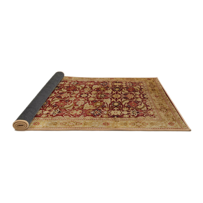 Sideview of Mid-Century Modern Mahogany Brown Oriental Rug, urb3182