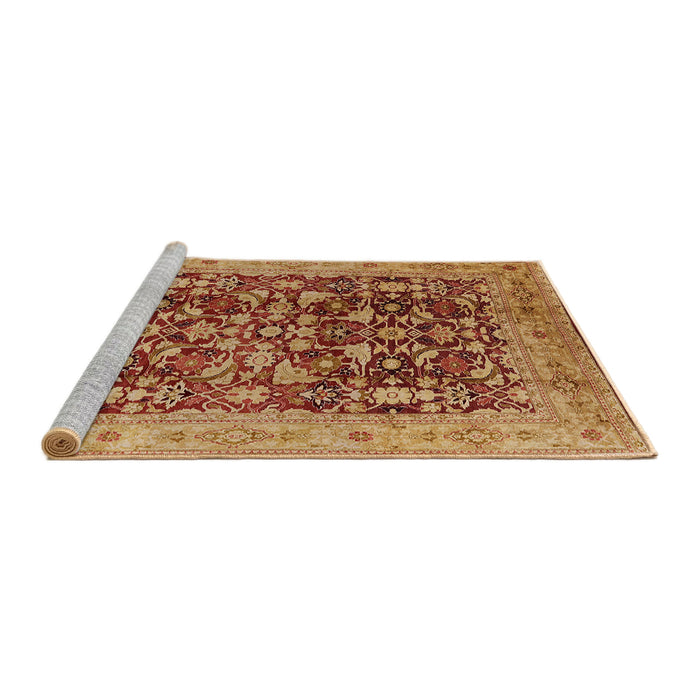 Sideview of Machine Washable Industrial Modern Mahogany Brown Rug, wshurb3182