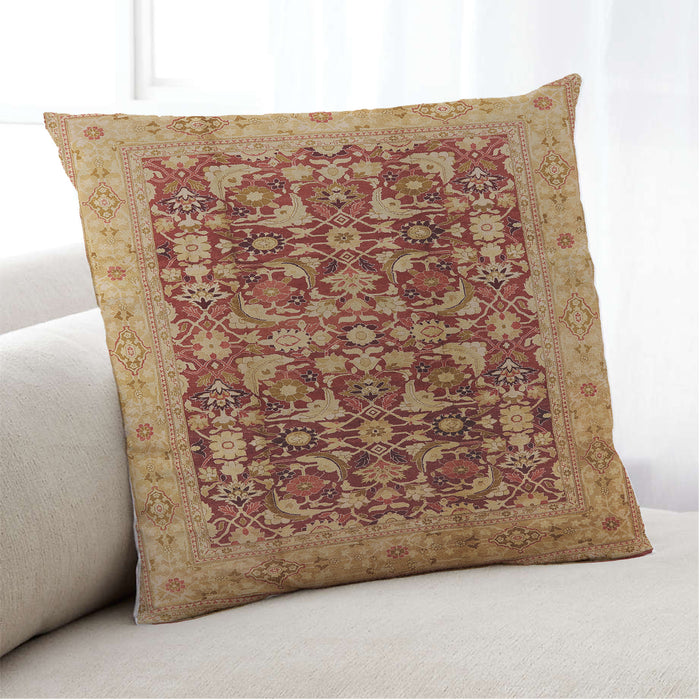 Lifestyle Image of Mid-Century Modern Urban Square Mahogany Brown Throw Pillow, 18 inch by 18 inch, pwurb3182