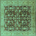 Square Oriental Turquoise Industrial Rug, urb3182turq